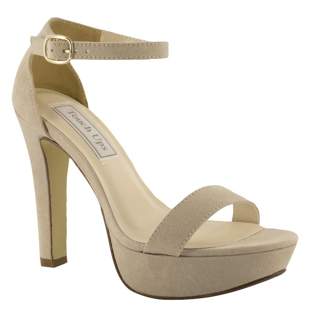 Mary by Touch Ups Nude Beige Sueded Platform Sandal - Heels Size 10